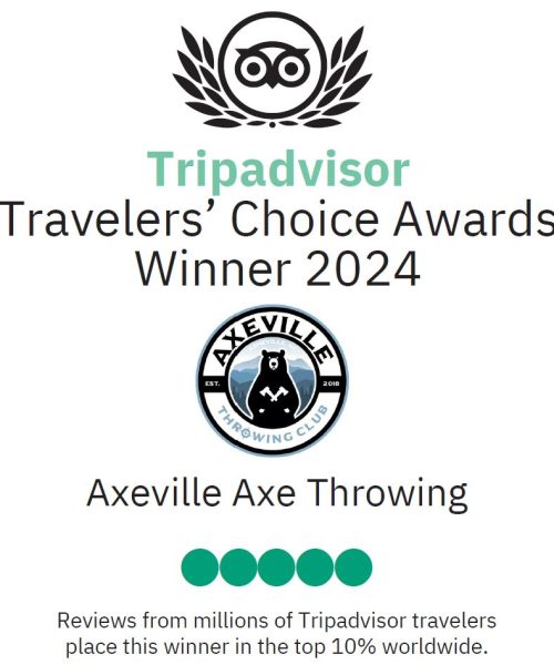 Top 10 TripAdvisor with Axeville logo